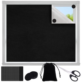 Roof Window Blackout Anti-UV Privacy Screen Window Blackout Fabric with Thermal Coating, Sun Protection Curtains with Velcro Fastening, No Drilling, Window Film for Bedroom, Bathroom, 145 x 300 cm