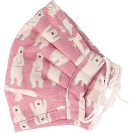 Fluffy Mask, Imabari Towel, For Super Sensitive Skin, White Bear, Pink, Loose Large Size, Pack of 1