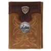 Custom Fallen Bikers Tan Premium Shield Tri-fold Leather Wallet