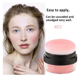 Boobeen Loose Powder Blush Air Cushion Blush, Natural Blusher for Cheeks, Highly Pigmented Blush Makeup, Easy to Blend Makeup Blushin, All Day Wear