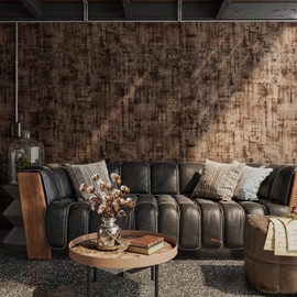 TOTIO Industrial Style Wallpaper 31.5x157inch Extra Wide Concrete Wallpaper Grey Black Stained Cement Checkerboard Contact Paper Peel and Stick Matte Thick Self-Adhesive Wall Stickers