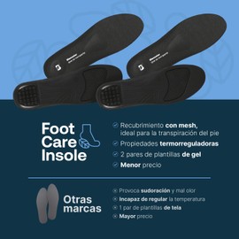 2 Pares de Plantillas de Gel Unisex y Recortables, Plantillas Auxiliares en Reducir Fatiga, Almohadilla para Pies Adaptable a Cualquier Zapato. Foot Care Insole B Life (M)