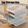 4PCS Egg Container for Refrigerator PP Stackable Shockproof Egg Drawer