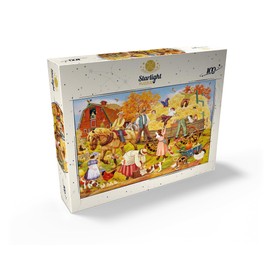MyPuzzle Autumn Harvest Farm Scene - Premium 100 Piece Jigsaw Puzzle for Adults