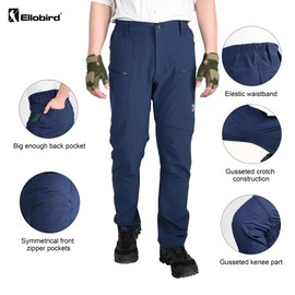 Ellobird Mens Flex Cargo Hiking Pants, Work Outdoor, Water Repellent 4-Way Stretch Lightweight, Men's Tactical Travel