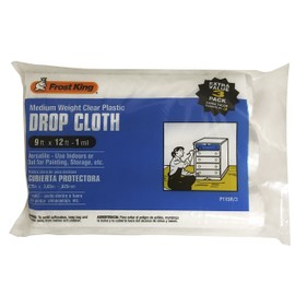 Frost King P115R/3 Clear Polyethylene Drop Cloths (3 Pack), 9' x 12' x 1Mil