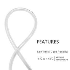 Eastrans 1/4" I.D. x 3/8" O.D. Clear Vinyl Tubing 25 Feet, Flexible Hybrid PVC Tubing Hose, Lightweight Plastic Tube UV Chemical Resistant Vinyl Hose, BPA Free and Non Toxic