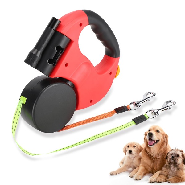 Sonew Dual Retractable Dog Leash, Automatic Hand Holding Pet Leash,