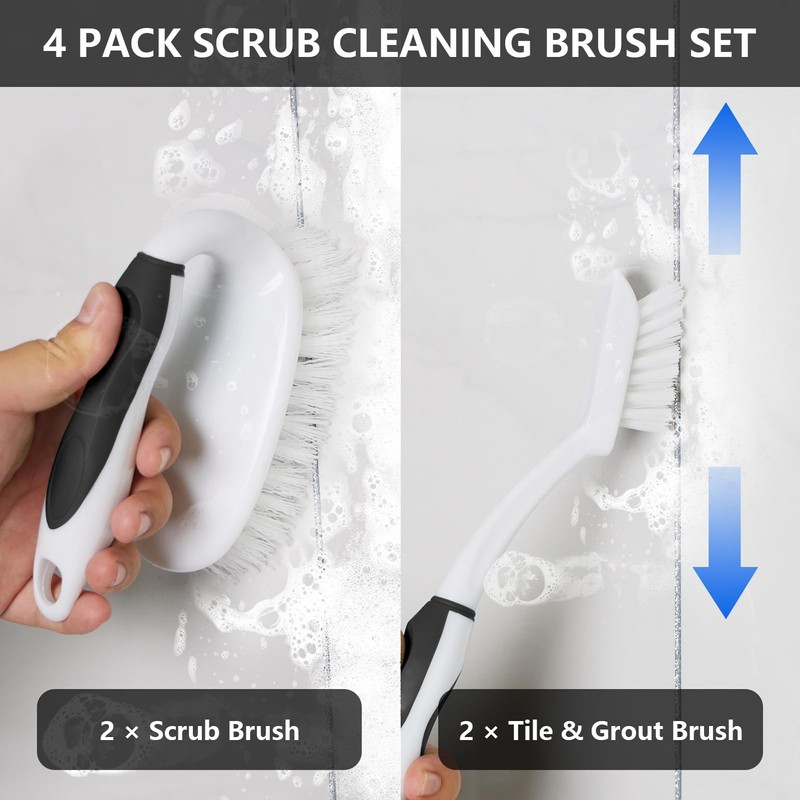 HileSwan Scrub Brush Set, 4 Pack Deep Cleaning Brush Kit