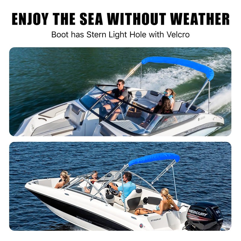 3Bow Bimini Top Storage Boot Cover with Light Hole Bimini