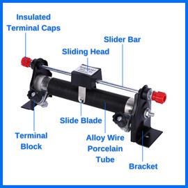 Sliding Rheostat,1.5A 50Ω Variable Resistor Slide Rheostat Metal Physics Electrical Slide Rheostat Resistance Laboratory Researching Tool