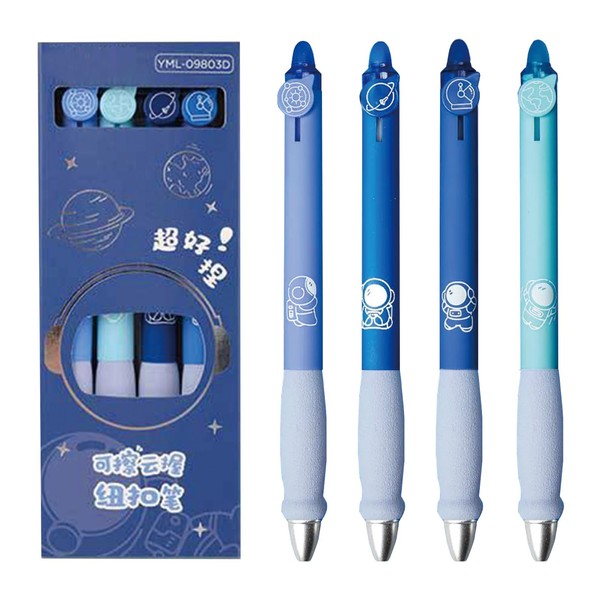 MOZXIRZ 4 Pcs Erasable Gel Ink Pens Retractable Pens Cute