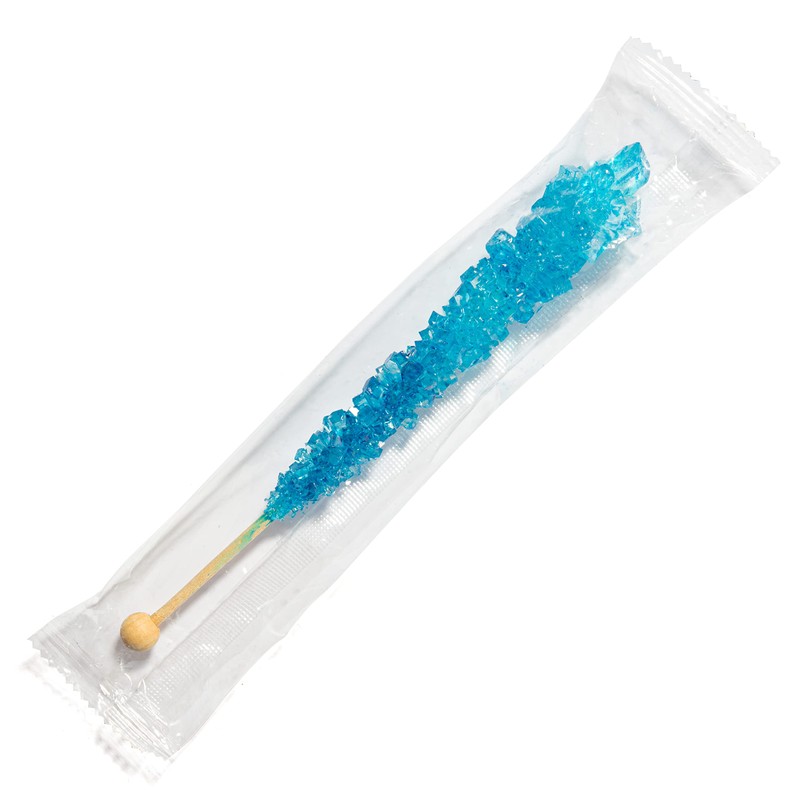 Blue Rock Candy Sugar Sticks - Blue Raspberry Flavored -