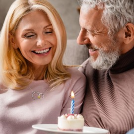 IEFLIFE 50th Birthday Gifts for Her - 5 Circles Necklace Jewelry 50th Birthday Gifts for Her Women, 50 Year Old Gift for Women Mom Necklace, Gift for 50 Year Old Woman Jewelry