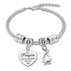 DlaeKua Penguin Themed Bracelet for Lovers - Inspirational and Motivational Gift for Women, Birthday and Friendship