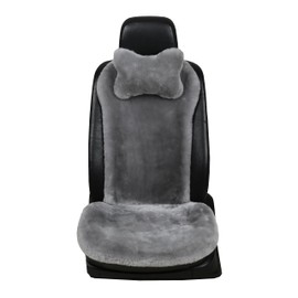 MLOVESIE Genuine Sheepskin Car Seat Cushion Australian Natural Wool Auto Seat Cover Soft Fur Pad Comfort Warm Winter Office Chair Wheelchair Universal Fit
