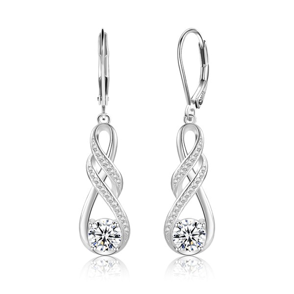 ALEXCRAFT Cubic Zirconia Earrings Silver 925 Hanging for Women Gift