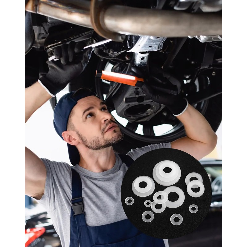 500 Pieces Flat Washers, Jeboler White Washers Plastic Nylon Spacers,