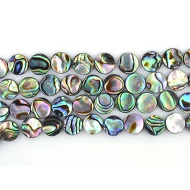 8mm Natural Abalone Shell Flat Coin Beads Strand 16 Inch Jewelry Making Beads