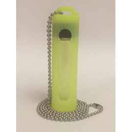 Gold Mining 2 oz Gold Glass Vial and Vial Case Holder Yellow 30" Stainless Steel Chain