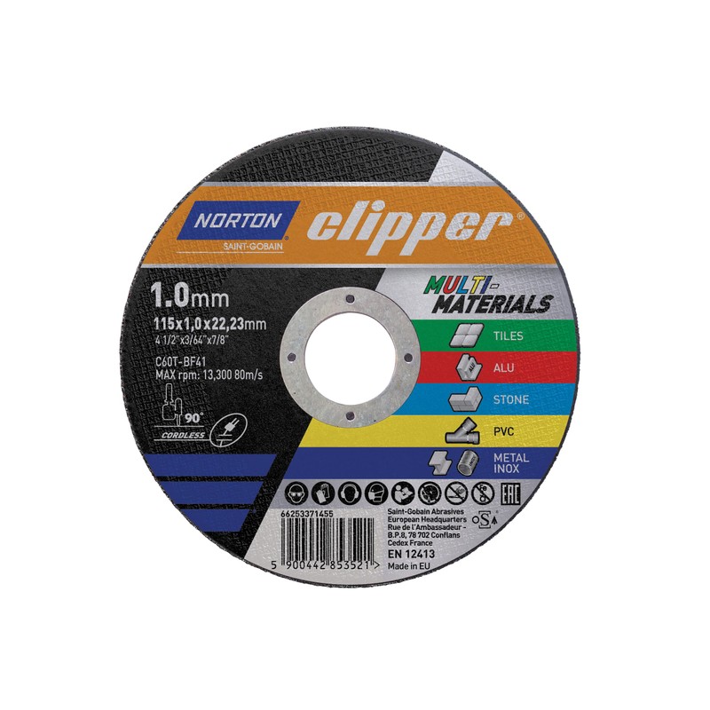 CLI Clipper Multi-Material Cutting Discs 115 x 22.23mm (Tub of