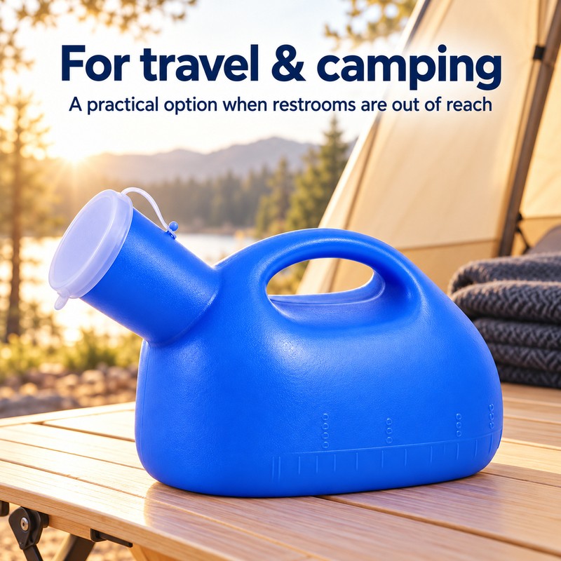 Portable Male Urinal Bottle – 2000mL with Lid and Handle