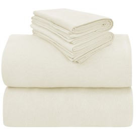 LAMANNI Flannel Sheet Set - Soft, Warm, Moisture Wicking - 4 Piece Bedding Set (Ivory, Full)