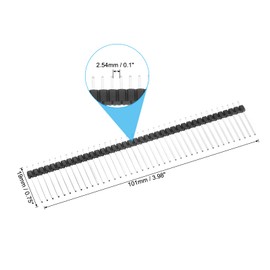 PATIKIL Pack of 10 DIP Pin Header Single Row 40P 19mm Length Copper Plated for PCB