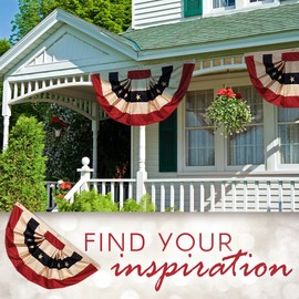 Darice Tea Stained American Flag Bunting–48” x 25” –Easy to Hang Patriotic Decoration for Indoor/Outdoor Use, Holds up to Weather, USA Bunting for Holidays or All Year Long, Polyester(1-Piece)