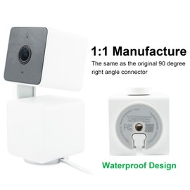 LEFXMOPHY for WYZE Cam Pan V3 Power Cord 90 Degree L-Shape Connector Micro USB Right Angle Extension Charging Cable, 10ft Long White Extender