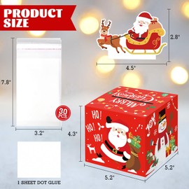 Christmas Money Box for Cash Gift Pull, Surprise Money Holder Cash Gift for Kids Adults, DIY Christmas Cash Box with 30Pcs Transparent Bags