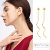 Spiral Dangle Earrings 925 Sterling Silver Long Tassel Chain Threader