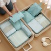 6-Piece Polyester Travel Packing Bags for Clothing – Zippered Suitcase