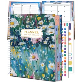 CAGIE 2026 Planner Weekly and Monthly (Jan. 26-Dec. 26), 12 Month Hourly Planner 8.5"x11", Large Daily Planner with Hourly Timeslot, Monthly Tab, Spiral Binding, Bookmark