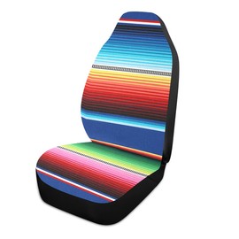 xigua 2 Pack Car Seat Covers Mexican Serape Blanket Stripes Non Slip Automotive Front Seats Cover Protector Decoration Fit for Universal Auto Cars Van Truck SUV
