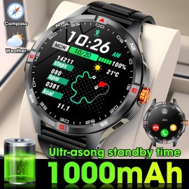 1.46'' HD Screen Smart Watch Waterproof Fitness Smart Watches Compass 1000mAh