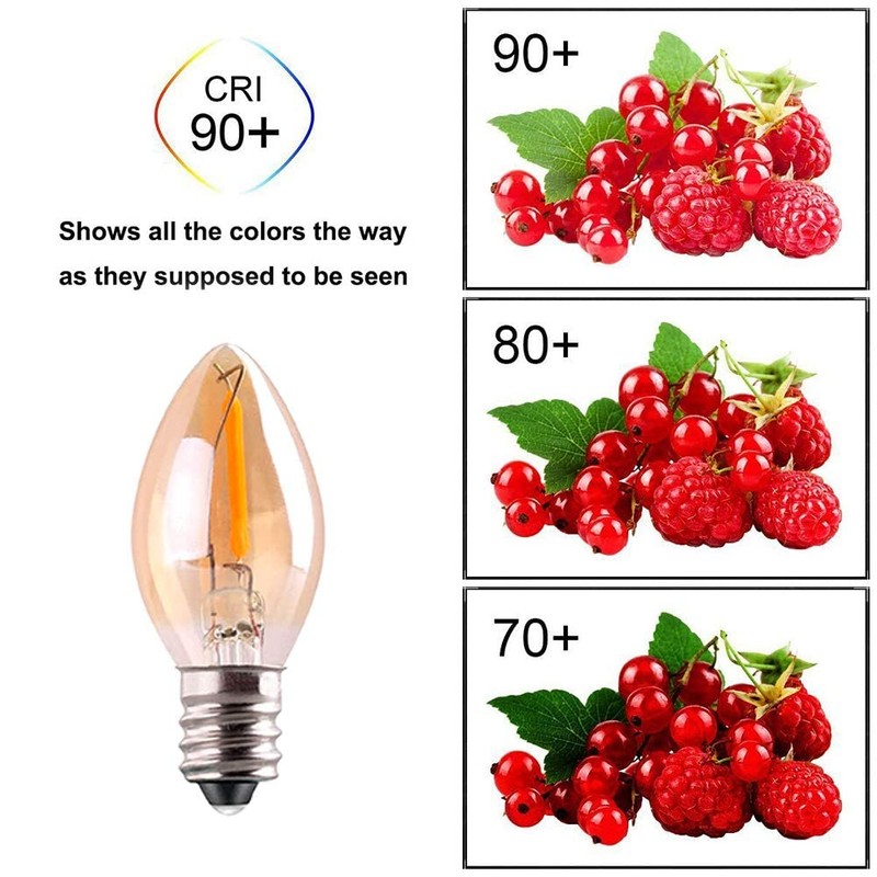 C7 LED Night Light Bulb,Classical Edison Style E12 Candle Base,