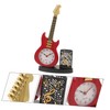 Levemolo Lifelike Violin Clock with Pen Holder Decorative Desktop Clock