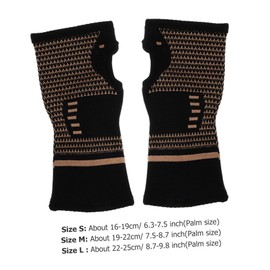 PACKOVE Copper Fiber Elastic Wrist Brace Sleeve Black Lightweight Cycling and Sports Wrist Support for Indoor Outdoor Activities Compression for Relief and Joint Warmth