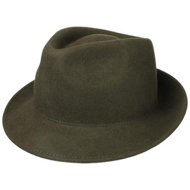 Lipodo Trilby Hat Made of Wool Felt Women/Men - Felt Hat Men's Hat Made in Italy - Italian Wool Hat Autumn/Winter - Wool Felt Hat, olive
