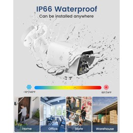 AKINGUAR 5MP Add-on PoE CCTV Camera Outdoor Indoor H.265 Wired Security IP Camera Outdoor with Human/Vehicle Detection, Color Night Vision, Spotlight Siren, 2-Way Audio,Only with Our NVR, IP66