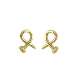 Gold plated crossed nail head stud earring - Select Color: Rhodium