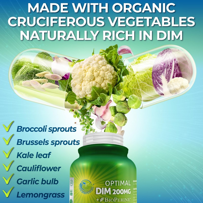 Optimal DIM 200mg Supplement for Women and Men - Made