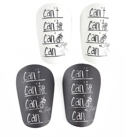 2 Pairs of Football Shin Pads, Children's Mini Leg Protectors for Adults, Children, Football Shin Pads, Anti-Collision Protective Accessories (Black & White, 8 x 5 cm)