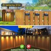 NIORSUN Outdoor Fence Lights, 6 Pack Waterproof LED Solar Fence