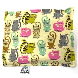 'NUGGLEBUDDY New! Microwavable Moist Heat & Aromatherapy Organic Rice Pack for Cat Lovers! Lovely CAT Breeds Flannel Sweet Lavender Aromatherapy!