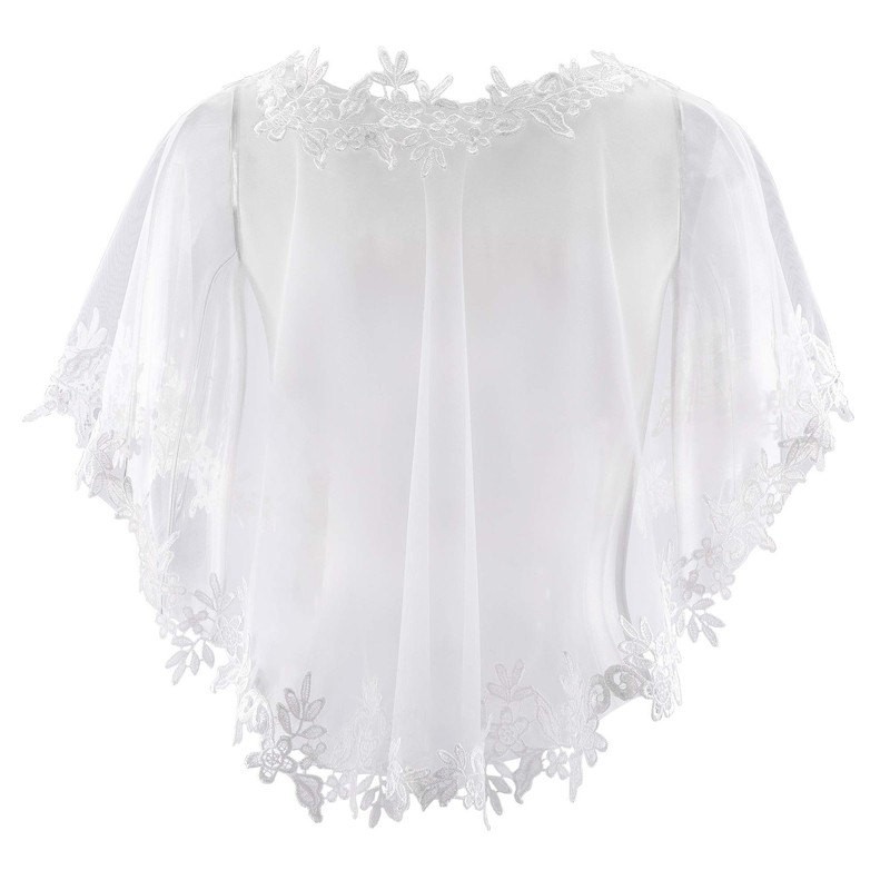 CHIC DIARY Elegant Wedding Dress Cape Lace Tulle Cape Retro