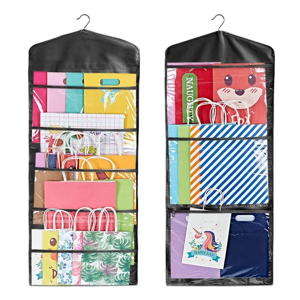 ProPik Hanging Double Sided Gift Bag Storage Organizer with Multiple