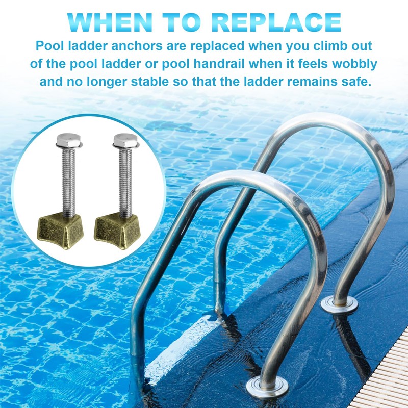 Screw Man Pool Ladder Anchors Wedge Assembly PW-4C Replacement (2