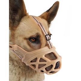 Mayerzon Dog Muzzle, Breathable Basket Muzzles for Small, Medium, Large and X-Large Aggressive Dogs Beagle German Shepherd Doberman, Cage Mouth Guard Stop Biting Chewing for Grooming Training